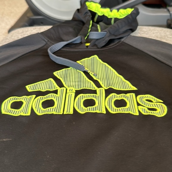adidas Men's Essentials Logo Hoodie, Black/fluorescent - Picture 1 of 7